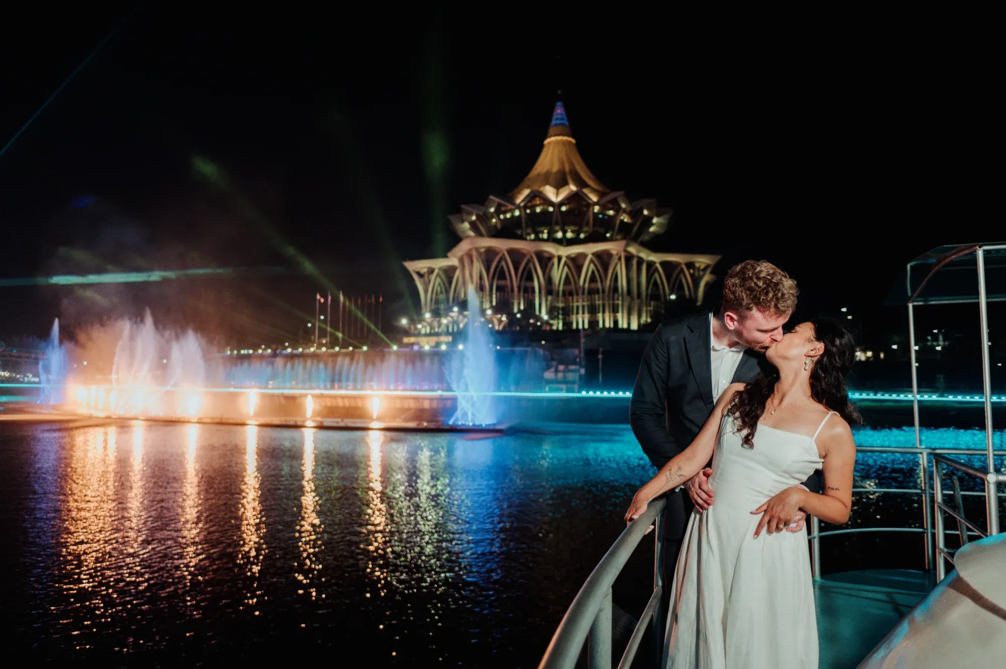 Thomas & Cheryl, evening on the river by Ju Shiu Photography, Kuching, Sarawak
